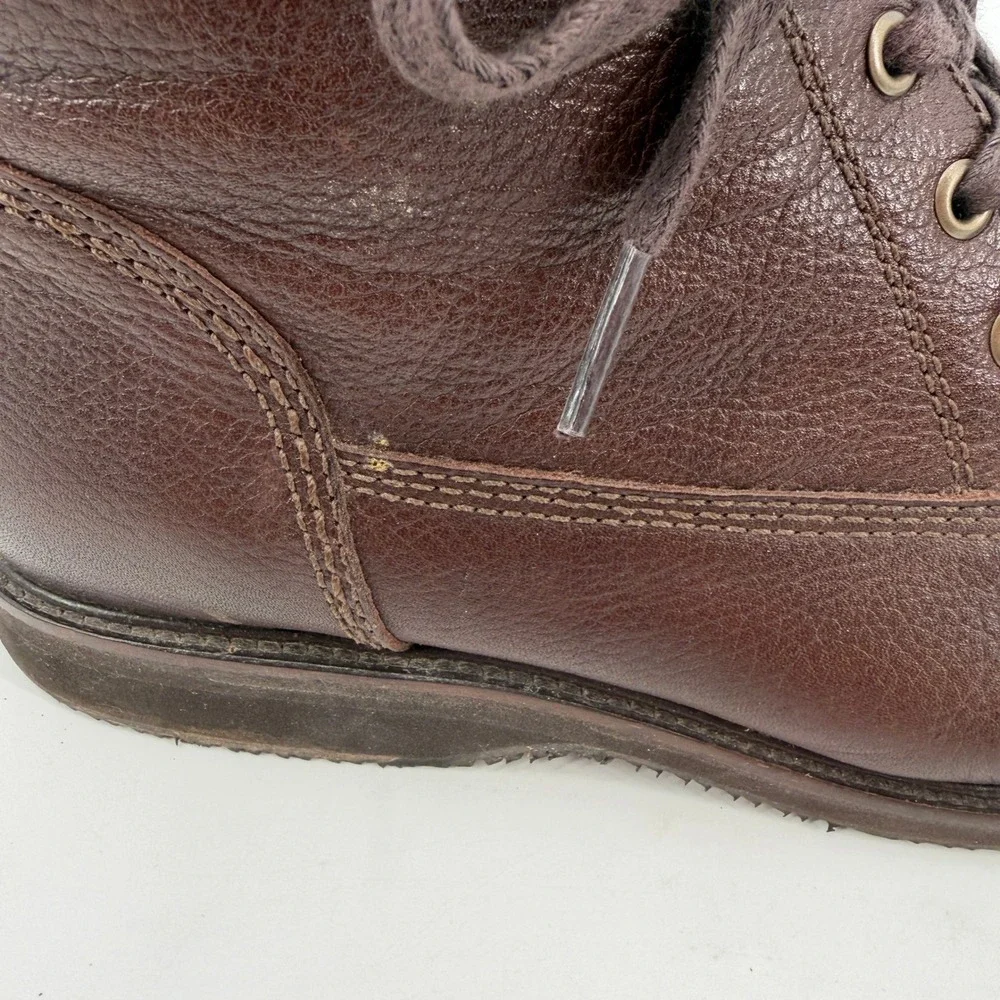 Tommy Bahama Mens Dark Brown Pebbled Leather Chukka Lace Up Boots Rugged Durable